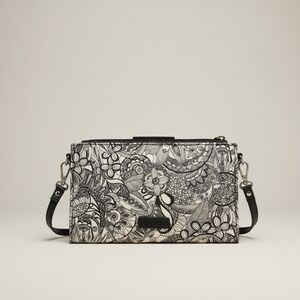 Sakroots Crossbody Wallet Purse Blue White Floral Canvas Small